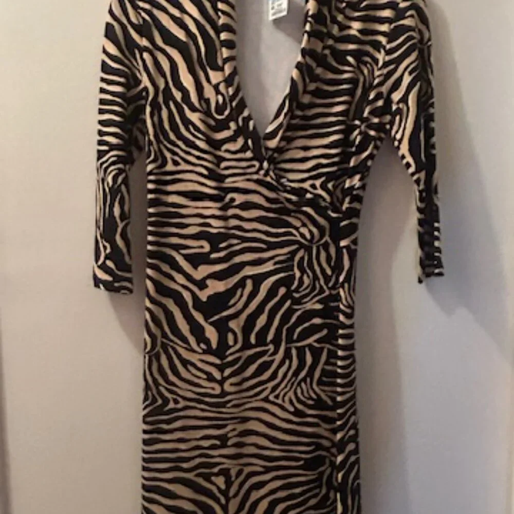 J. McLaughlin Black Sand Savannah Catalina Cloth Print Panama Wrap Dress NEW - Picture 9 of 16
